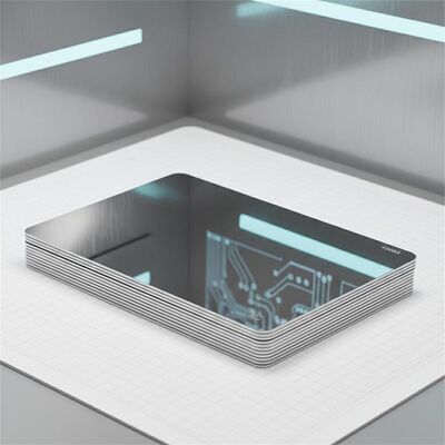 0.4-1.0mm Kalınlığı Paslanmaz Çelik 430BA Akıllı Kart Üretimi için Parlak Bitirme İki Taraflı Laminasyonlu Çelik Plakası