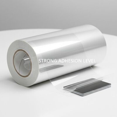 Plastik kart laminasyonu için 0.04-1.0 mm kalınlığı ve güçlü yapışkanlık düzeyi ile şeffaf PVC kaplı üst katman filmi