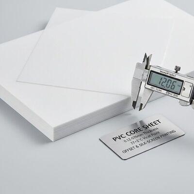 0.12-0.76mm Kalınlığı Offset ve İpek ekran baskı için 77 + 2 ° C Vicat Noktası ile her iki tarafında Mat PVC çekirdek levhası