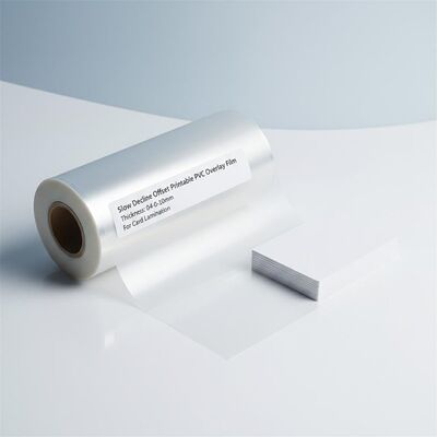 Kart laminasyonu için 0.04-0.10mm kalınlığında yavaş düşme ofset baskılanabilir PVC üstlük filmi